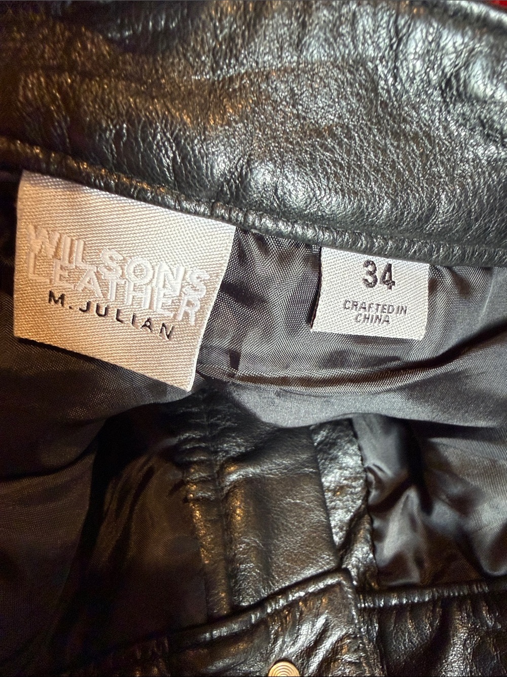 Vintage Wilsons Leather Men's Black Cargo Pants - Picture 4 of 5